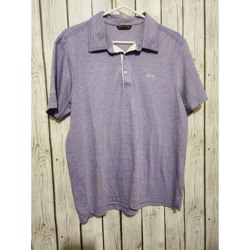 Louis Castel 105 Shirt Mens Large Purple Polo Golf Rugby Outdoor Weiner Dog Logo